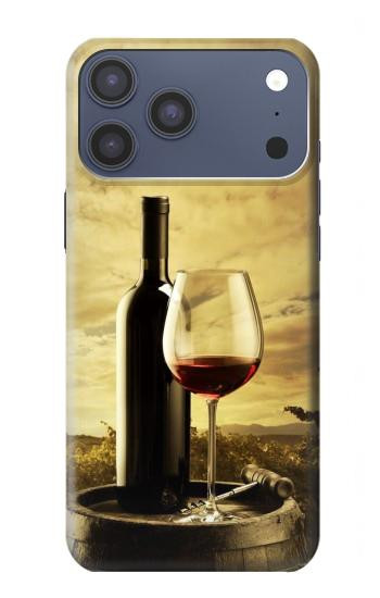 S2042 ブドウのボトルと赤ワインのグラス A Grape Vineyard Grapes Bottle and Glass of Red Wine iPhone 17 Pro Max, 18 Pro Max バックケース、フリップケース・カバー