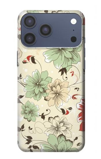 S2179 ヴィンテージ花のパターン Flower Floral Vintage Art Pattern iPhone 17 Pro Max, 18 Pro Max バックケース、フリップケース・カバー