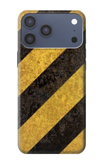 S2231 黄色と黒のラインハザードストライプ Yellow and Black Line Hazard Striped iPhone 17 Pro Max, 18 Pro Max バックケース、フリップケース・カバー