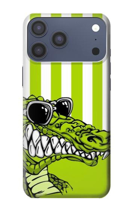 S2323 楽しい グリーンアリゲータークロコダイル Funny Green Alligator Crocodile iPhone 17 Pro Max バックケース、フリップケース・カバー