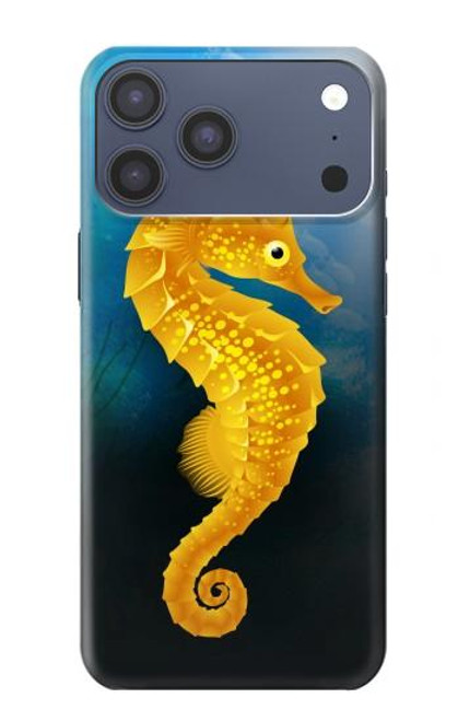 S2444 タツノオトシゴ 深い青色の海 Seahorse Underwater World iPhone 17 Pro Max バックケース、フリップケース・カバー