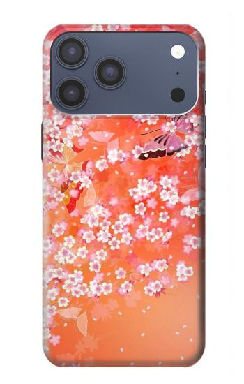 S2543 花柄の着物 Japanese Kimono Style Flower Pattern iPhone 17 Pro Max, 18 Pro Max バックケース、フリップケース・カバー