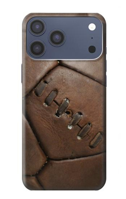 S2661 ヴィンテージレザーサッカーグラフィックプリント Vintage Soccer Football Graphic iPhone 17 Pro Max バックケース、フリップケース・カバー