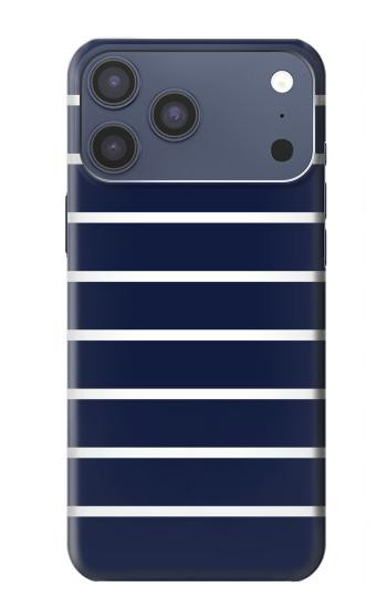 S2767 ネイビーホワイトストライプ Navy White Striped iPhone 17 Pro Max, 18 Pro Max バックケース、フリップケース・カバー