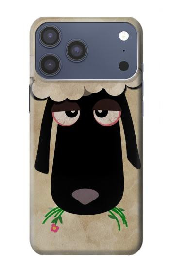 S2826 眠えない黒い羊 Cute Cartoon Unsleep Black Sheep iPhone 17 Pro Max バックケース、フリップケース・カバー