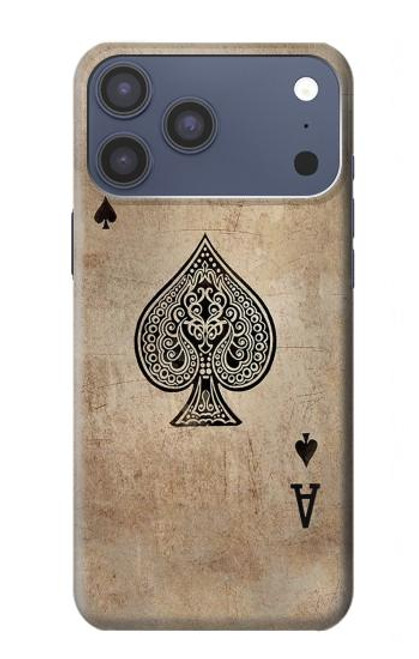 S2928 ヴィンテージスペードのエースカード Vintage Spades Ace Card iPhone 17 Pro Max バックケース、フリップケース・カバー
