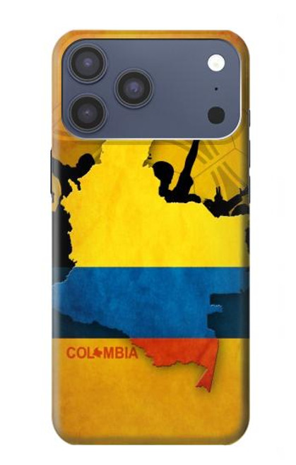S2996 コロンビアサッカー Colombia Football Soccer Map Flag iPhone 17 Pro Max バックケース、フリップケース・カバー