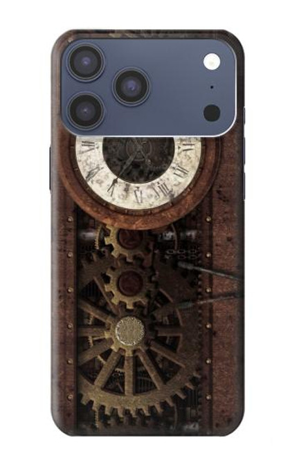 S3221 クロックギア Steampunk Clock Gears iPhone 17 Pro Max バックケース、フリップケース・カバー