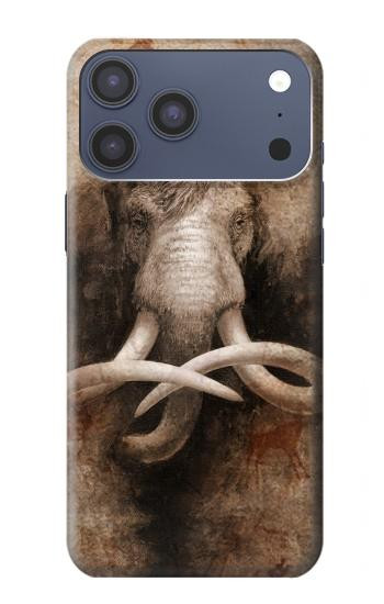 S3427 マンモス古代の洞窟芸術 Mammoth Ancient Cave Art iPhone 17 Pro Max バックケース、フリップケース・カバー