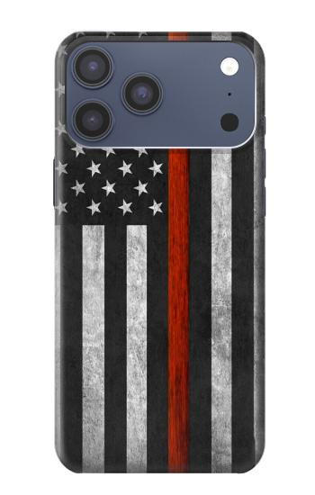 S3472 消防士細い赤線旗 Firefighter Thin Red Line Flag iPhone 17 Pro Max, 18 Pro Max バックケース、フリップケース・カバー