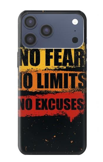 S3492 恐れのない言い訳のない No Fear Limits Excuses iPhone 17 Pro Max バックケース、フリップケース・カバー
