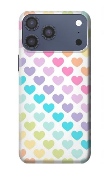 S3499 カラフルなハート柄 Colorful Heart Pattern iPhone 17 Pro Max, 18 Pro Max バックケース、フリップケース・カバー
