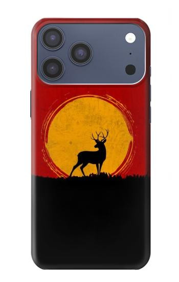 S3513 鹿の夕日 Deer Sunset iPhone 17 Pro Max, 18 Pro Max バックケース、フリップケース・カバー