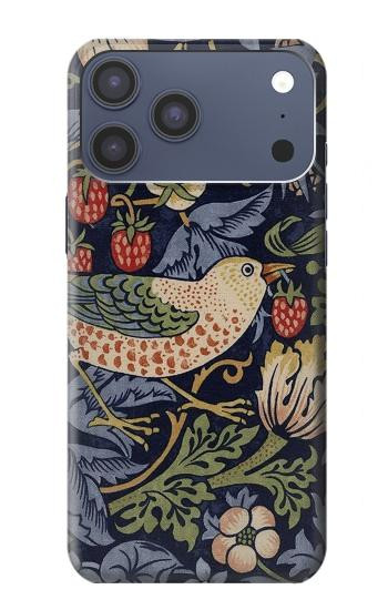 S3791 ウィリアムモリスストロベリーシーフ生地 William Morris Strawberry Thief Fabric iPhone 17 Pro Max バックケース、フリップケース・カバー