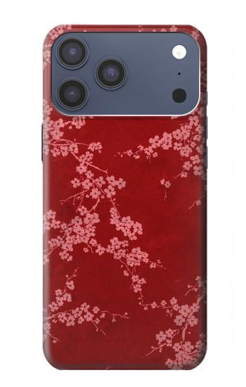 S3817 赤い花の桜のパターン Red Floral Cherry blossom Pattern iPhone 17 Pro Max, 18 Pro Max バックケース、フリップケース・カバー