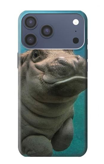 S3871 かわいい赤ちゃんカバ カバ Cute Baby Hippo Hippopotamus iPhone 17 Pro Max バックケース、フリップケース・カバー
