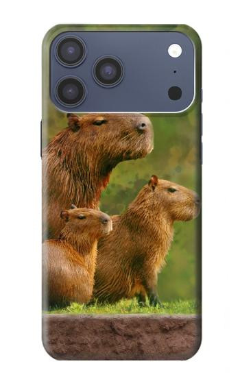 S3917 カピバラの家族 巨大モルモット Capybara Family Giant Guinea Pig iPhone 17 Pro Max, 18 Pro Max バックケース、フリップケース・カバー