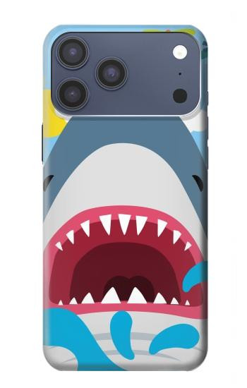 S3947 サメのヘリコプターの漫画 Shark Helicopter Cartoon iPhone 17 Pro Max, 18 Pro Max バックケース、フリップケース・カバー