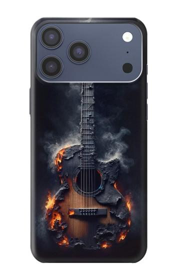 S3972 焦げたアコースティックギターのグラフィック Burned Acoustic Guitar Graphic iPhone 17 Pro Max, 18 Pro Max バックケース、フリップケース・カバー