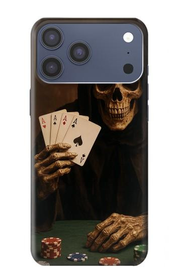 S3994 死神ポーカー勝利 Grim Reaper Poker Win iPhone 17 Pro Max, 18 Pro Max バックケース、フリップケース・カバー