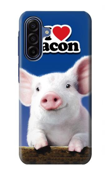 S0608 私はベーコンが大好き かわいい子ブタ I Love Bacon Cute Baby Pig Samsung Galaxy A17, A18 バックケース、フリップケース・カバー