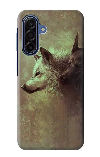 S0931 白狼と黒狼 White Black Wolf Samsung Galaxy A17, A18 バックケース、フリップケース・カバー