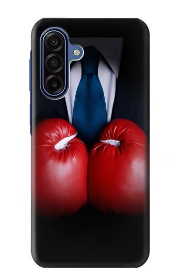 S2261 ボクシンググローブ黒スーツビジネスマン Businessman In Black Suit With Boxing Gloves Samsung Galaxy A17 バックケース、フリップケース・カバー
