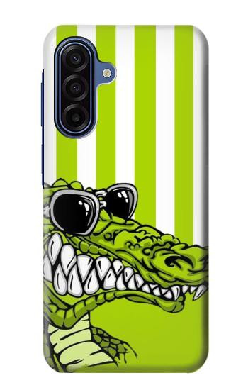 S2323 楽しい グリーンアリゲータークロコダイル Funny Green Alligator Crocodile Samsung Galaxy A17 バックケース、フリップケース・カバー