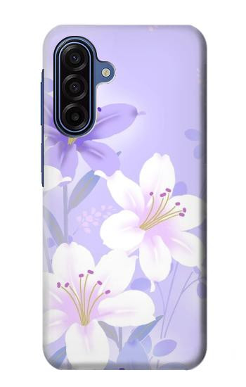 S2361 紫の花 Purple White Flowers Samsung Galaxy A17, A18 バックケース、フリップケース・カバー