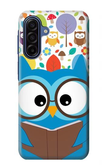 S2521 可愛いオタクフクロウ漫画 Cute Nerd Owl Cartoon Samsung Galaxy A17, A18 バックケース、フリップケース・カバー