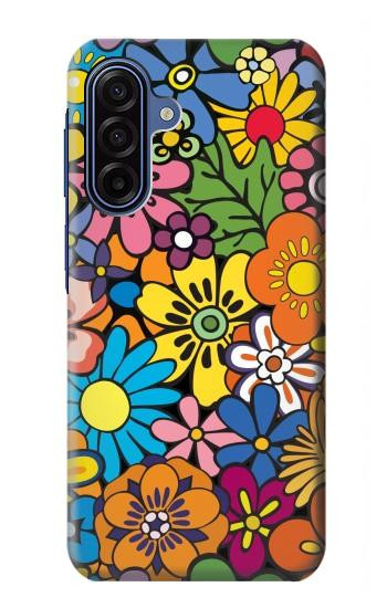 S3281 カラフルなヒッピーの花のパターン Colorful Hippie Flowers Pattern Samsung Galaxy A17 バックケース、フリップケース・カバー