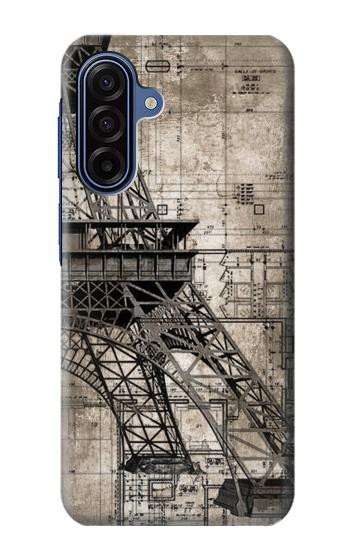 S3416 エッフェル塔の設計図 Eiffel Tower Blueprint Samsung Galaxy A17 バックケース、フリップケース・カバー