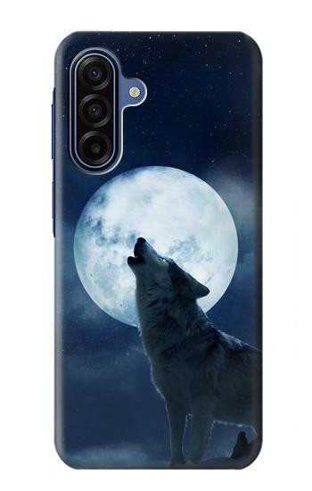 S3693 グリムホワイトウルフ満月 Grim White Wolf Full Moon Samsung Galaxy A17, A18 バックケース、フリップケース・カバー