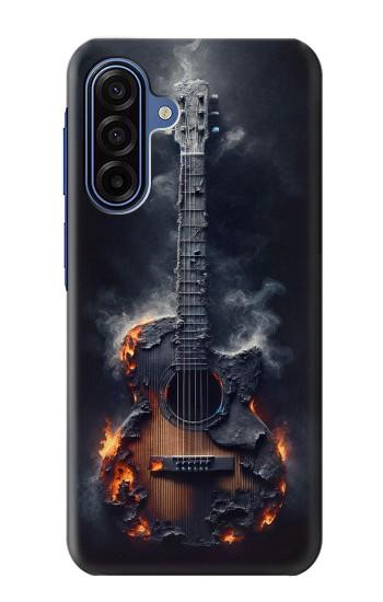 S3972 焦げたアコースティックギターのグラフィック Burned Acoustic Guitar Graphic Samsung Galaxy A17, A18 バックケース、フリップケース・カバー