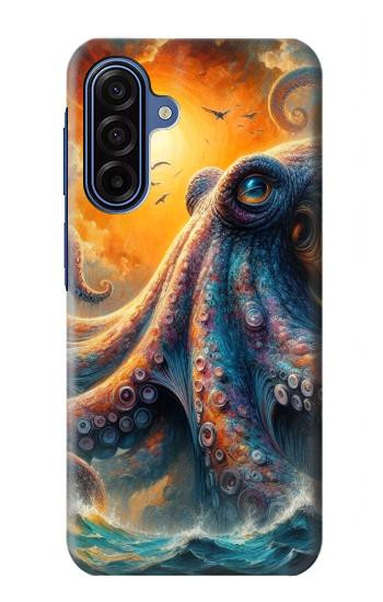 S4003 油絵 巨大タコ Oil Color Painting Giant Octopus Samsung Galaxy A17, A18 バックケース、フリップケース・カバー