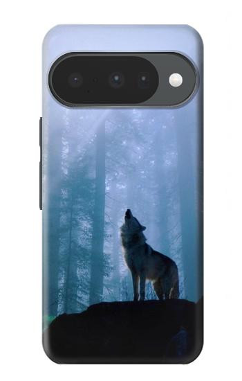 S0935 森の中の野生オオカミのハウリング Wolf Howling in Forest Google Pixel 10, 10 Pro バックケース、フリップケース・カバー