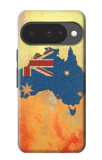 S2494 オーストラリア国旗地図ロックテクスチャ Australia Flag Map Rock Texture Google Pixel 10, 10 Pro バックケース、フリップケース・カバー