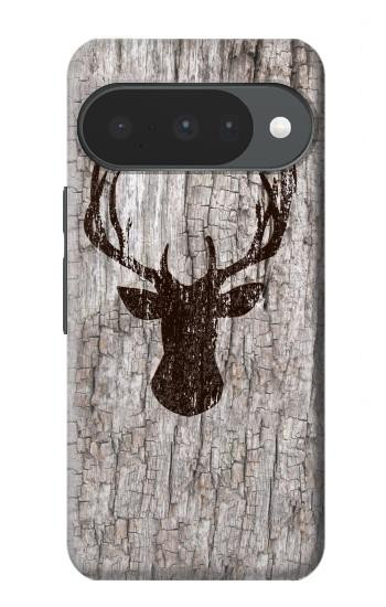 S2505 トナカイ古い木材グラフィックプリント Reindeer Head Old Wood Texture Graphic Printed Google Pixel 10, 10 Pro バックケース、フリップケース・カバー