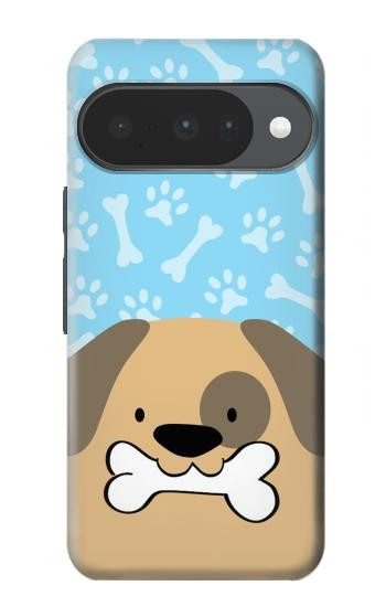 S2669 犬の足 骨 可愛い漫画のパターン Cute Dog Paws Bones Cartoon Google Pixel 10, 10 Pro バックケース、フリップケース・カバー