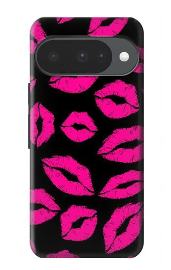 S2933 ピンクの唇のキス Pink Lips Kisses on Black Google Pixel 10, 10 Pro バックケース、フリップケース・カバー