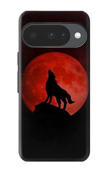 S2955 狼は赤月にハウリング Wolf Howling Red Moon Google Pixel 10, 10 Pro バックケース、フリップケース・カバー