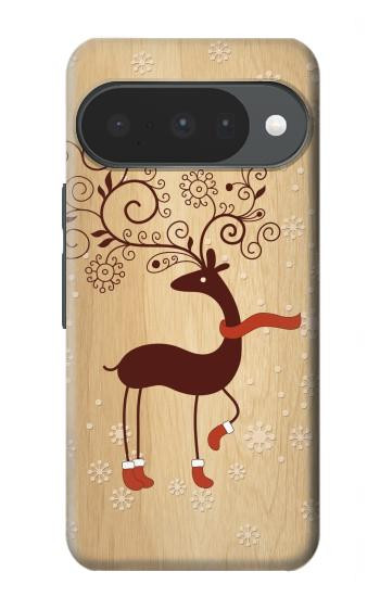S3081 トナカイ Wooden Raindeer Graphic Printed Google Pixel 10, 10 Pro バックケース、フリップケース・カバー
