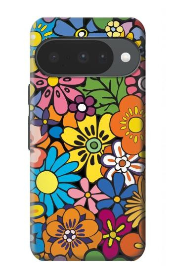 S3281 カラフルなヒッピーの花のパターン Colorful Hippie Flowers Pattern Google Pixel 10, 10 Pro バックケース、フリップケース・カバー
