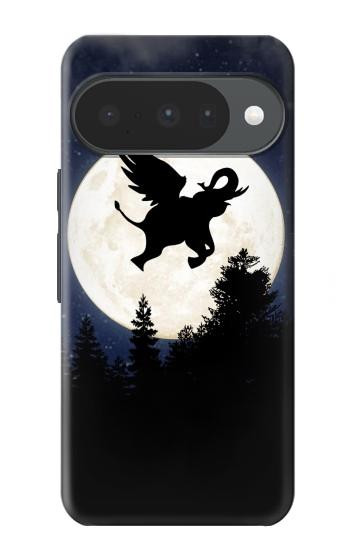 S3323 飛び象満月の夜 Flying Elephant Full Moon Night Google Pixel 10, 10 Pro バックケース、フリップケース・カバー