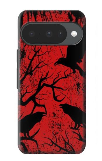 S3325 カラス黒い血の木 Crow Black Blood Tree Google Pixel 10, 10 Pro バックケース、フリップケース・カバー