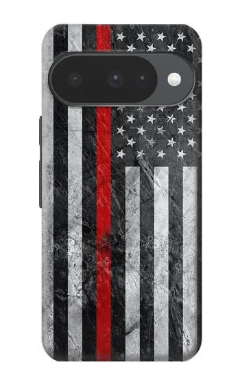 S3687 消防士細い赤い線アメリカの国旗 Firefighter Thin Red Line American Flag Google Pixel 10, 10 Pro バックケース、フリップケース・カバー