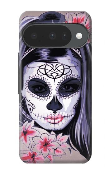 S3821 シュガースカルスチームパンクガールゴシック Sugar Skull Steam Punk Girl Gothic Google Pixel 10, 10 Pro バックケース、フリップケース・カバー