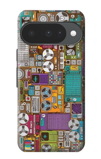 S3879 レトロな音楽の落書き Retro Music Doodle Google Pixel 10, 10 Pro バックケース、フリップケース・カバー