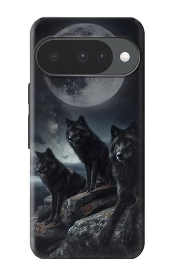 S3970 黒いオオカミの満月 Black Wolf Full Moon Google Pixel 10, 10 Pro バックケース、フリップケース・カバー