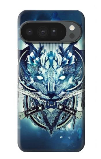 S1135 オオカミ Wolf with knives Rock Google Pixel 10 Pro XL バックケース、フリップケース・カバー